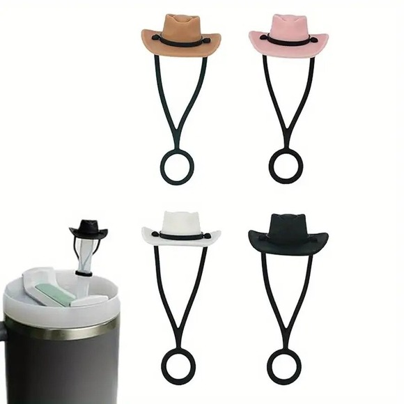 Cowboy Hat Straw Topper Charm for Tumbler Cup, Drink Marker, Western Decor - Picture 1 of 9